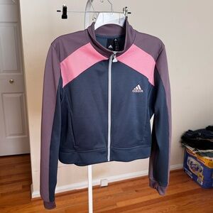 Adidas purple pink and blue gray track jacket